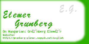 elemer grunberg business card